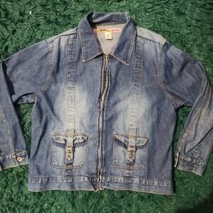 Me and You Vintage Denim Jacket Buckle Pocket Y2K Streetwear Style